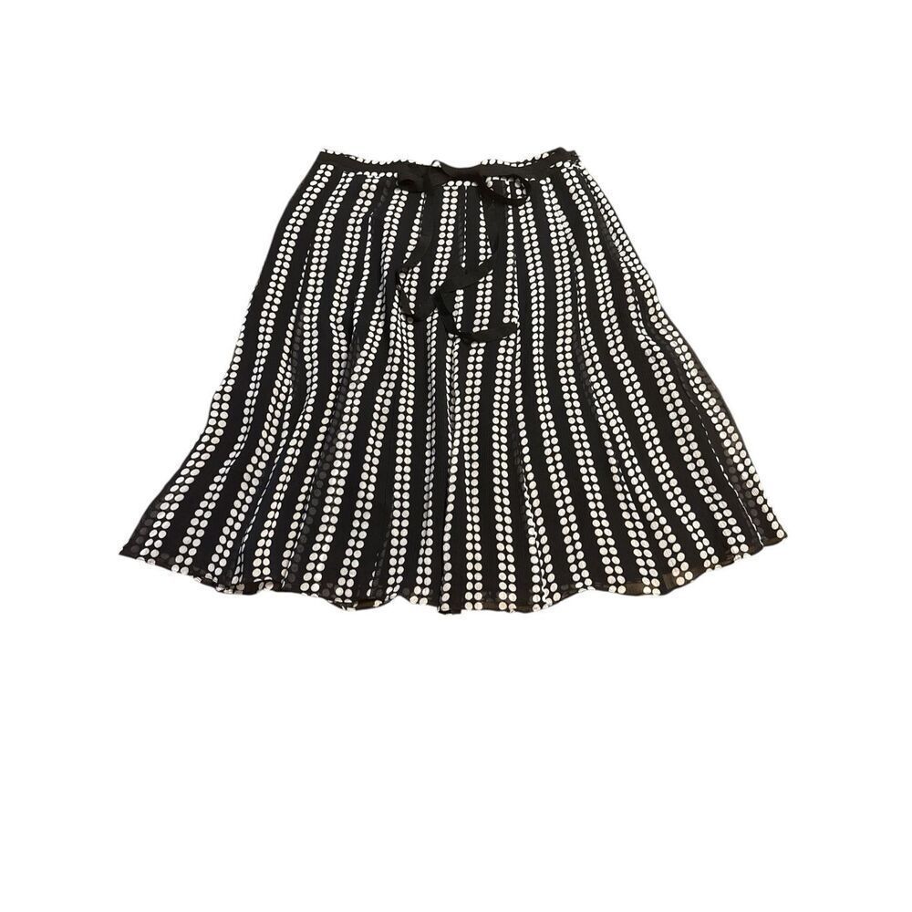 Uniform John Paul Richard Polka Dot Crepe Skirt 100% Silk Womens Size 10